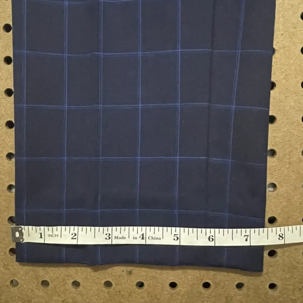 Indochino 2pc Suits Mens Size 44 R Navy Windowpane Camo Lined Jacket Pants 36x31